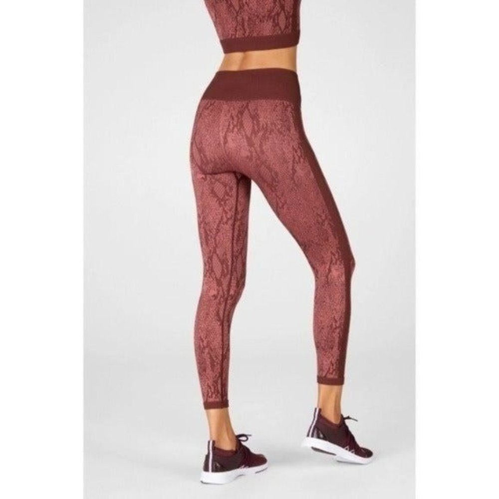 Fabletics high waisted snakeskin legging burgundy leggings workout gym